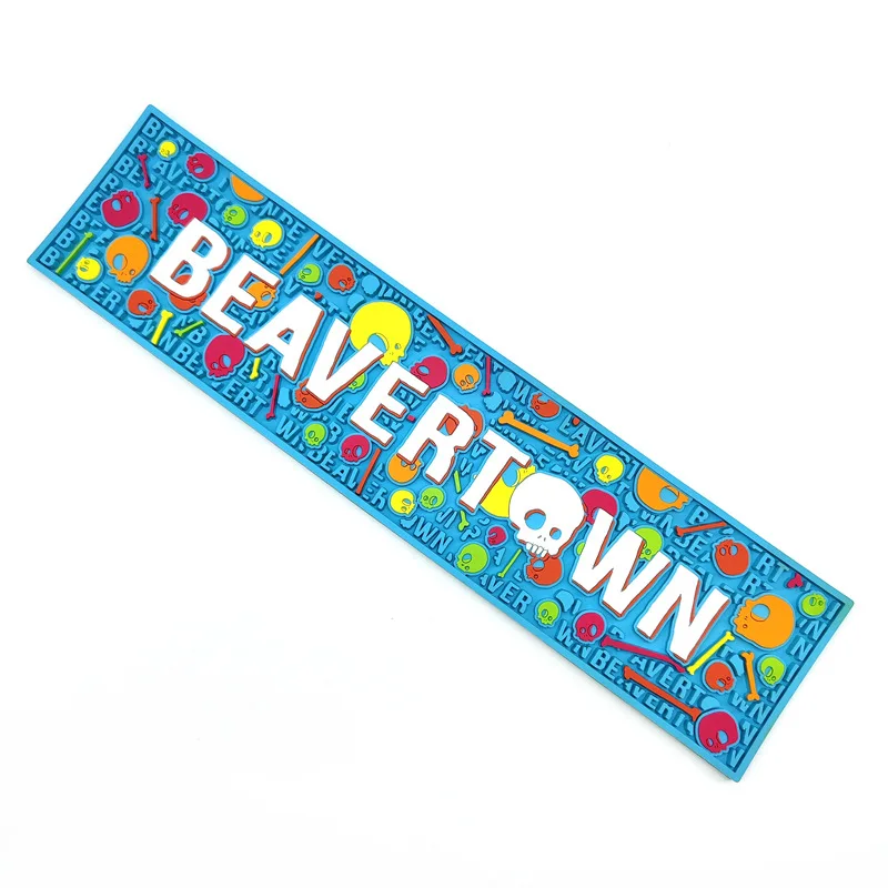 Мягкий гибкий коврик из ПВХ с тиснением логотипа нескользящий легко очищенный сливной