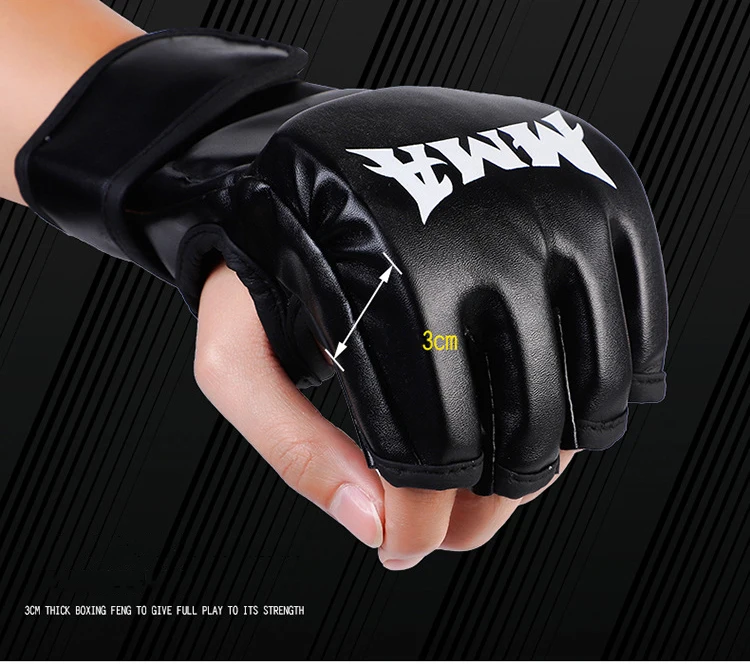 Custom Sports Thai Boxing Stronger Shockproof Punching Leather Training Gloves Winning PU Boxing Gloves