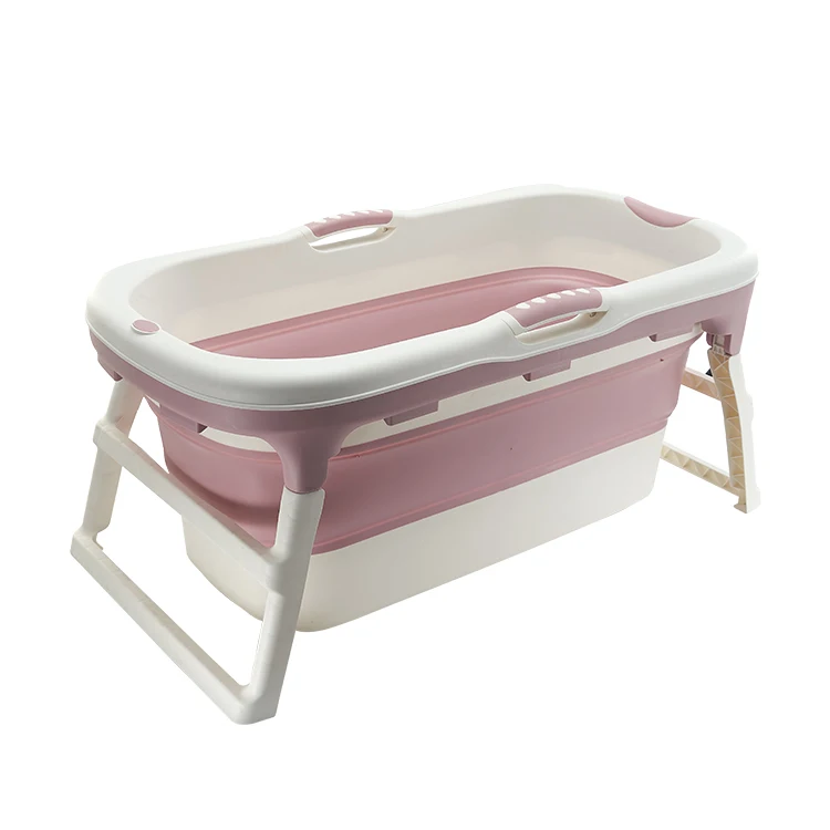 Popular bathe design safety plastic baby foldable bathtub