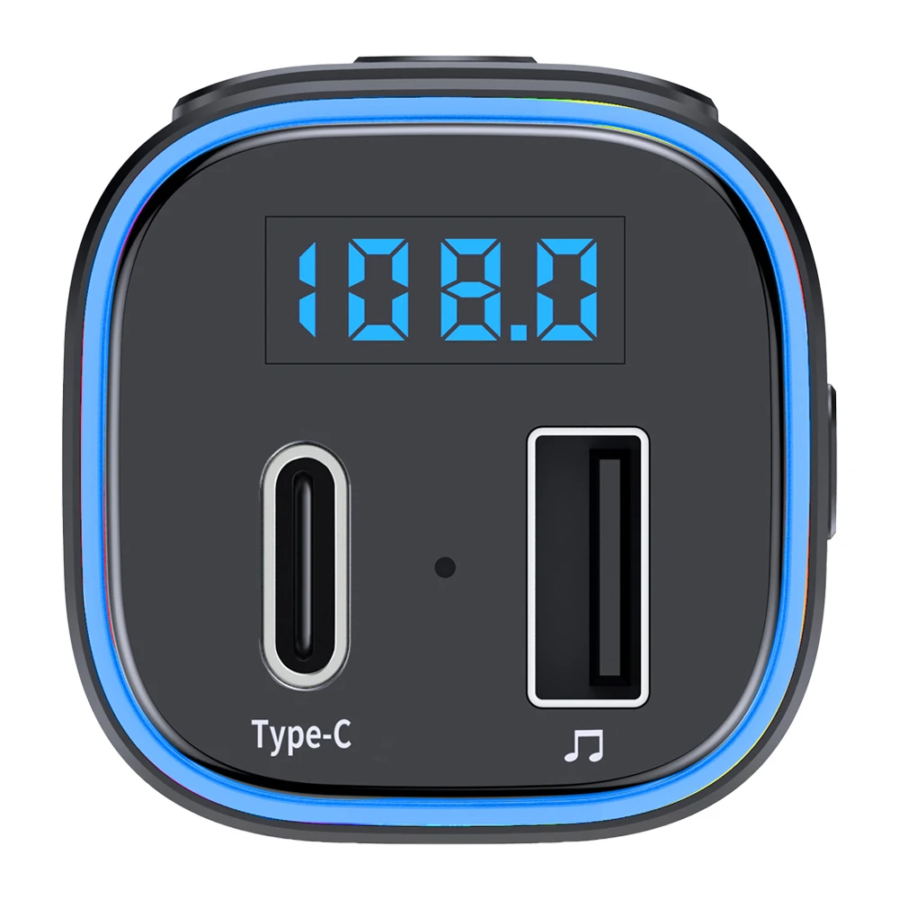  Автомобильный MP3-плеер T46 с Bluetooth V5.0 автомобильное зарядное устройство QC3.0 комплект громкой связи 7 цветов света автомобильный fm-передатчик