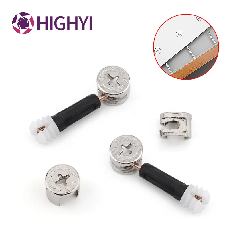 HIGHYI Нержавеющая сталь Три в одном коннектор для шкафа винт и гайка сборе крепежные детали крепления эксцентриковых колесных перегородок