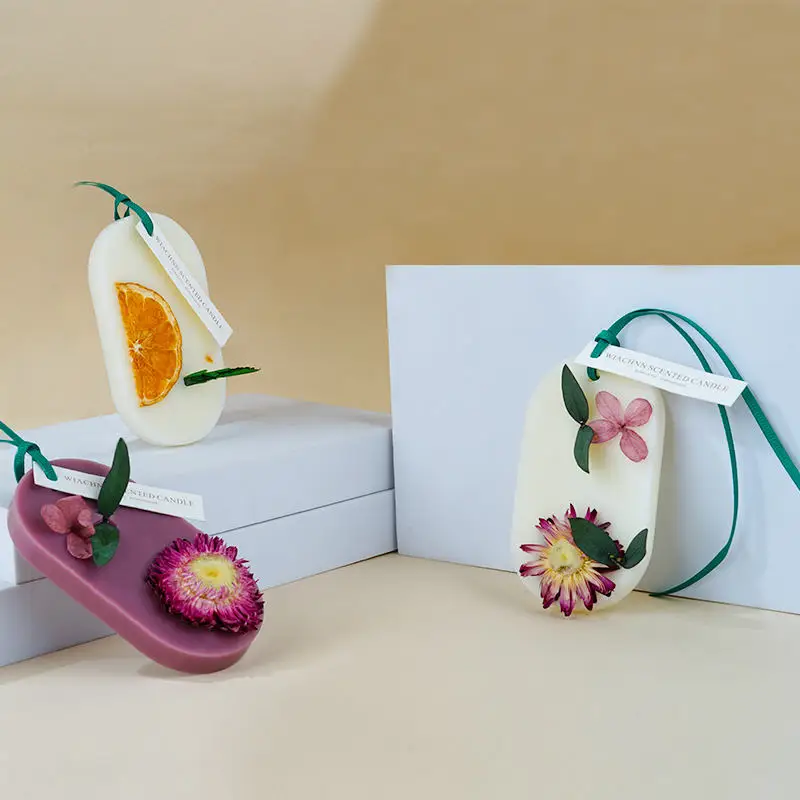 Lambey Custom Label Dried Flower Aroma Wax Sheet Home Decorative Gift Box Scented Candle Wax Tablets