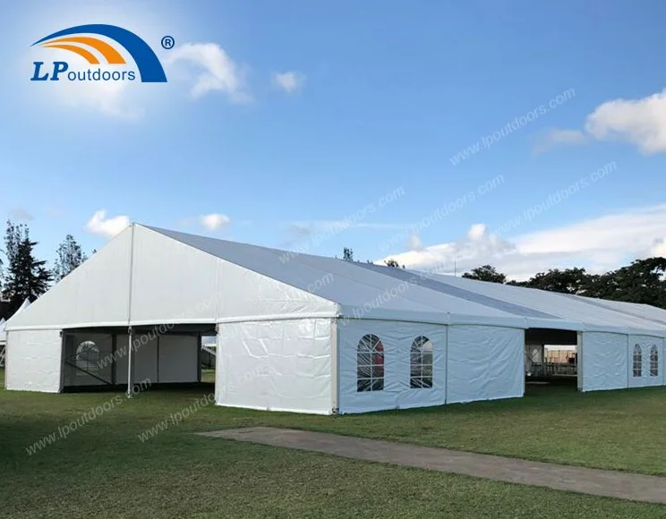 20m Large Aluminum Marquee Tent With Lining & Curtain Decoration For Outdoors Wedding Banquet Event
