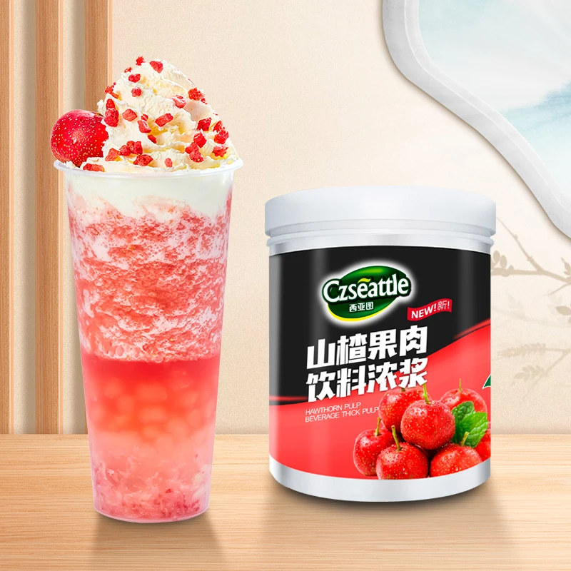 Halal Czseattle Hawthorn fruit jam drink & beverage fruit jam pulp concentrate for milk tea bubble tea ingredients