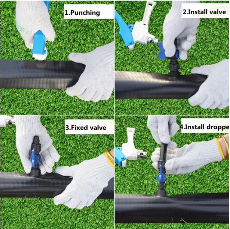 Agriculture Tube pvc Compact Ball Valves Offtake Connector Drip Irrigation Tape Lock Nut Plug Pipe Fittings