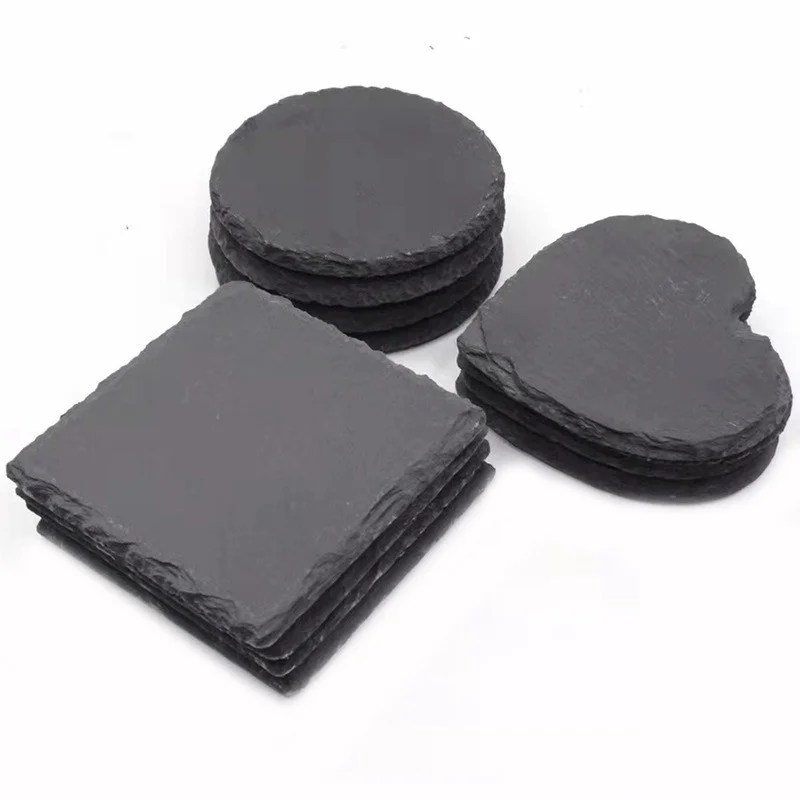 Customize Slate Coasters Square Slate Rock Heart Shaped Engraved Coaster For Glasses