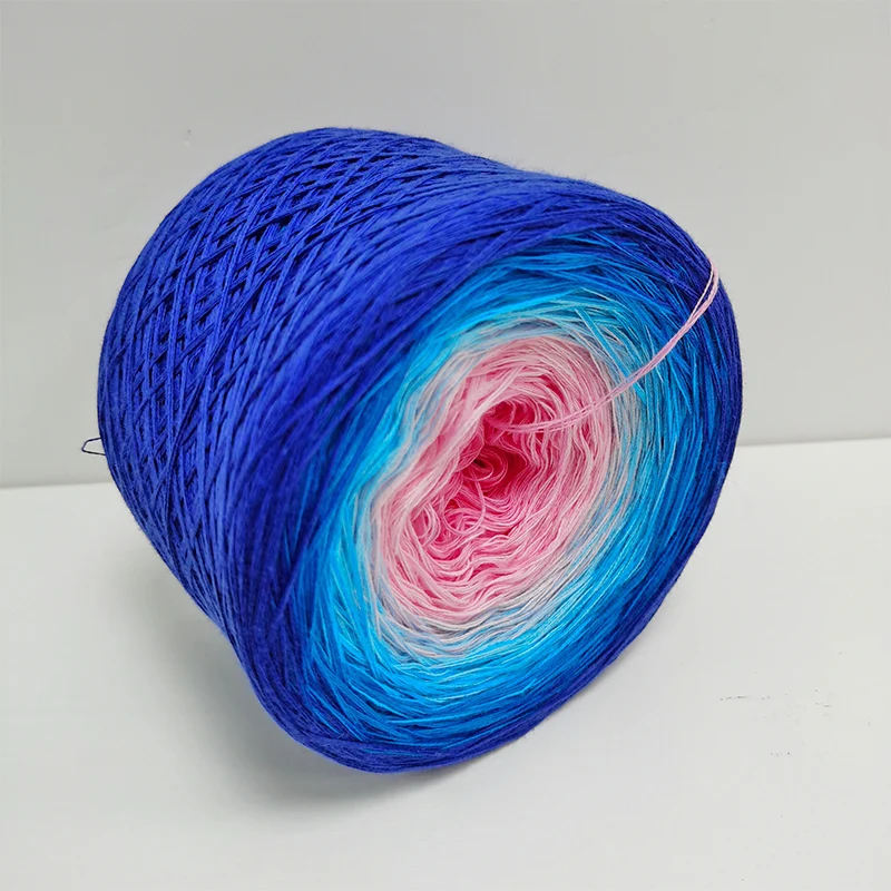New Factory wholesale space dye Cotton crochet yarn DIY knitting cake ball
