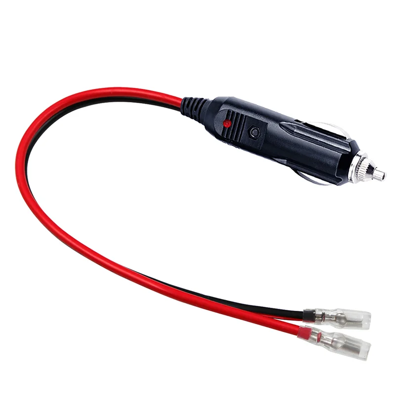 16Awg Male 15A Fuse Stripped End Wire Harness Extension Power Strip To 12V Car Cigarette Lighter Plug Cable