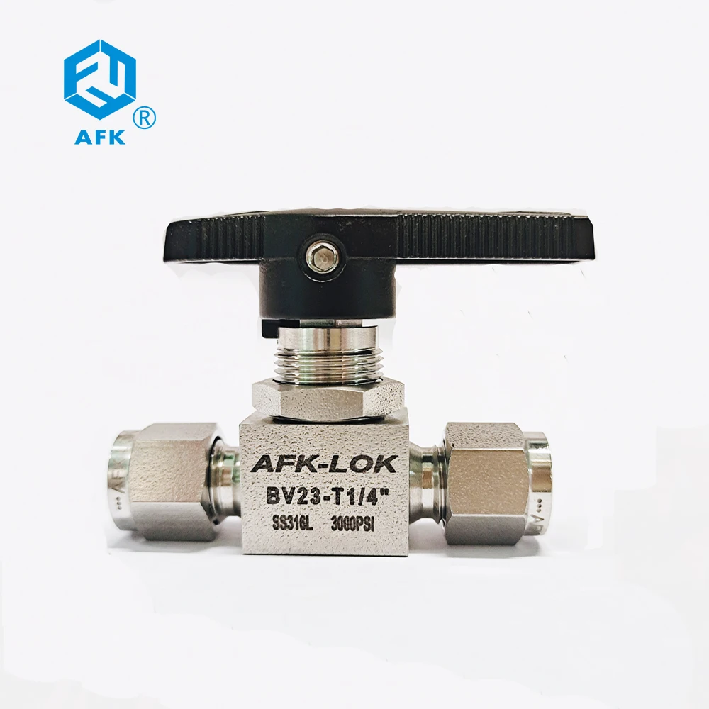 Stainless Steel 316 High Pressure Small Square Ferrule 3000psi 2Way Ball Valve Suitable for Water or Acidic Media