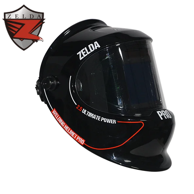 High Quality Black Helmet for Iron Fibra De Carbono Soldadura Casco Full Black Welding Helmets with Big Screen