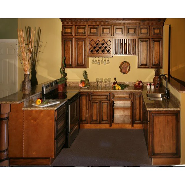 American cabinet walnut wood kitchen cabinet