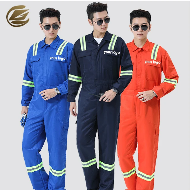 reflective mechanic uniform work man coverall reflect workwear safety clothing suit cover all work wear for construction workers