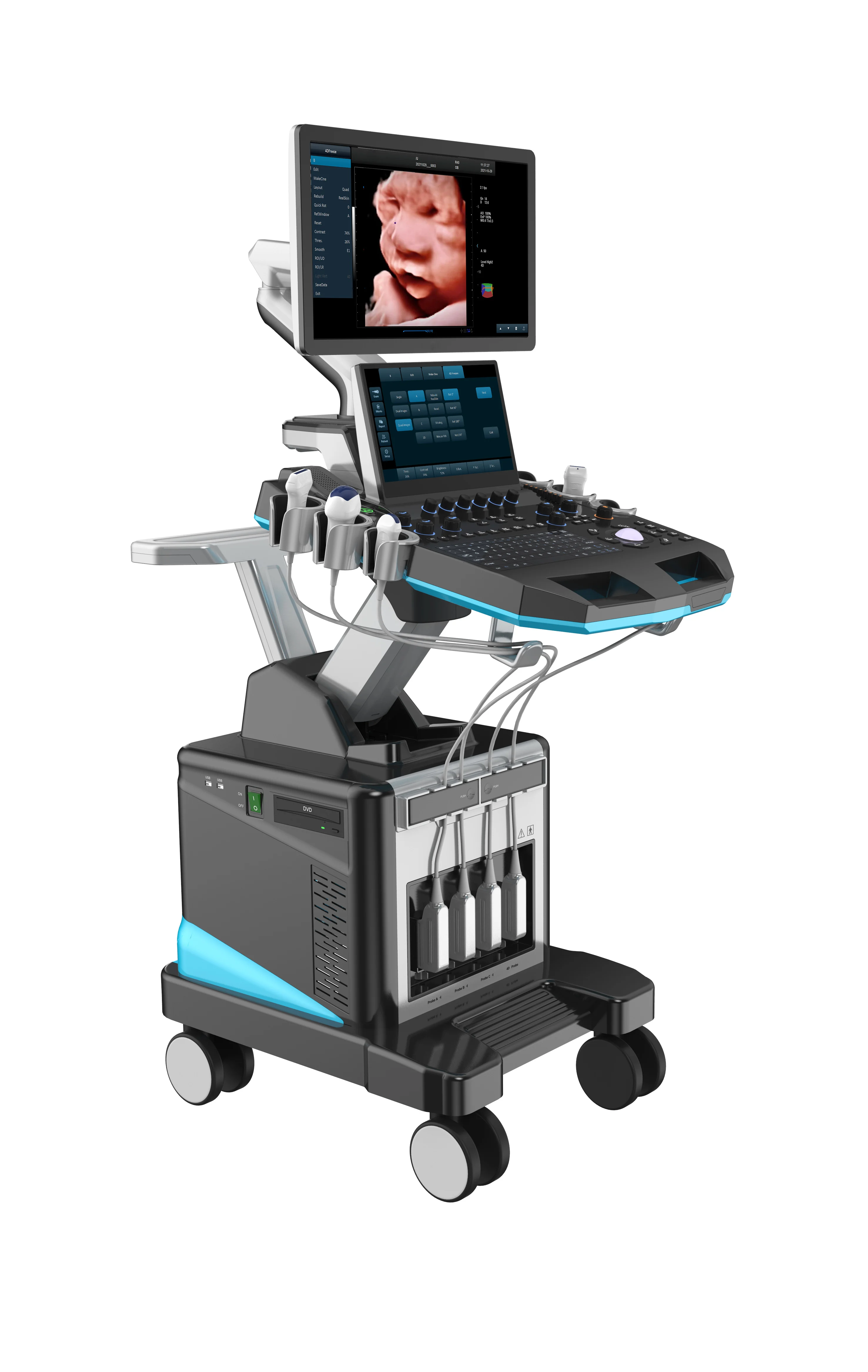 Medsinglong Black & White Medical Ultrasound machine  Diagnostic Trolley Ultrasound Machine