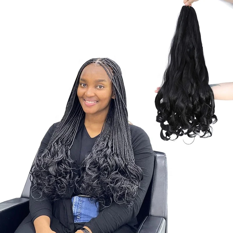 Свободные волнистые вязаные косички, спиральные завитые волосы, волнистые плетеные волосы, синтетические косички для африканских волос, дополнения
