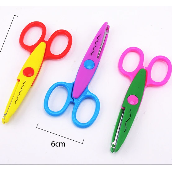 YM-T10010 Plastic Handle Daily Use Craft Paper Cutting Stainless Steel Zigzag Scissors kids