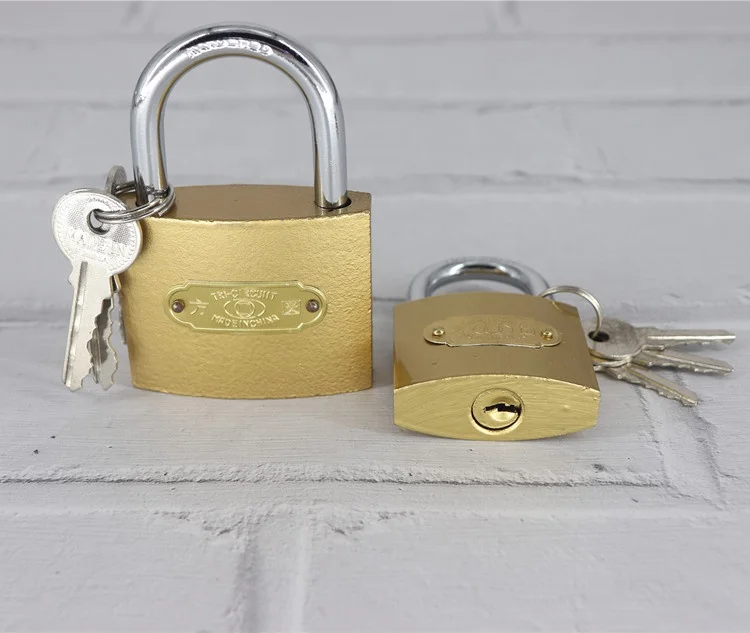 canyu lock factory 50mm padlock  hot sell yellow  iron padlock for wholesale door locks normal key padlocks