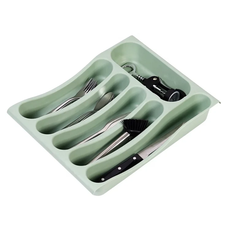 High Quality Food Contact Safe Plastic Kitchen Accessories Drawer Organizer Utensil Holder