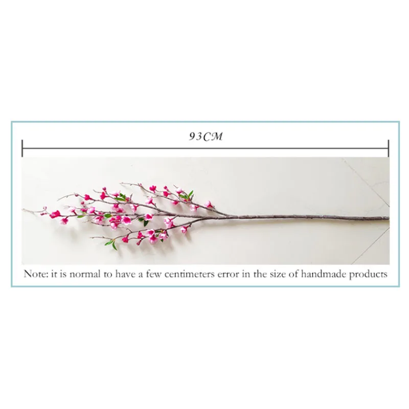 YIWAN Wholesale Thick stick silk 5 Forks Peach Blossom  fake Plum blossom Artificial Flowers For Home Wedding Decoration