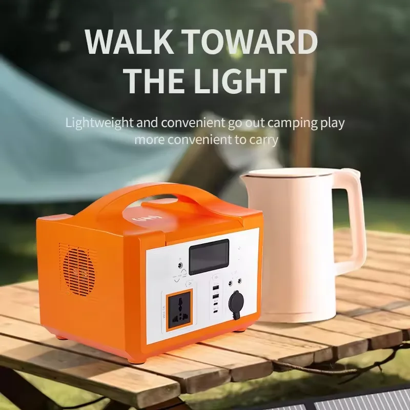 600W Rechargeable lithium ion battery Solar Panels Portable Power Station AC DC USB Quick Charge Solar Generator
