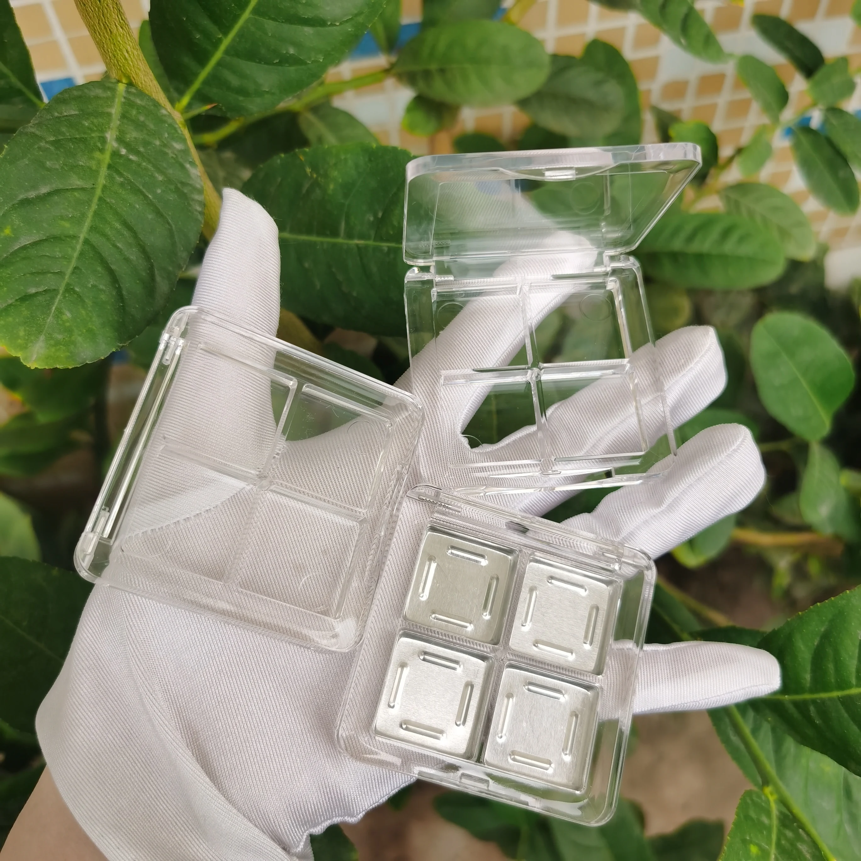 Y017 Beauty cosmetic eye shadow palette case packaging cardboard matte empty makeup 4 colors square eyeshadow palette box