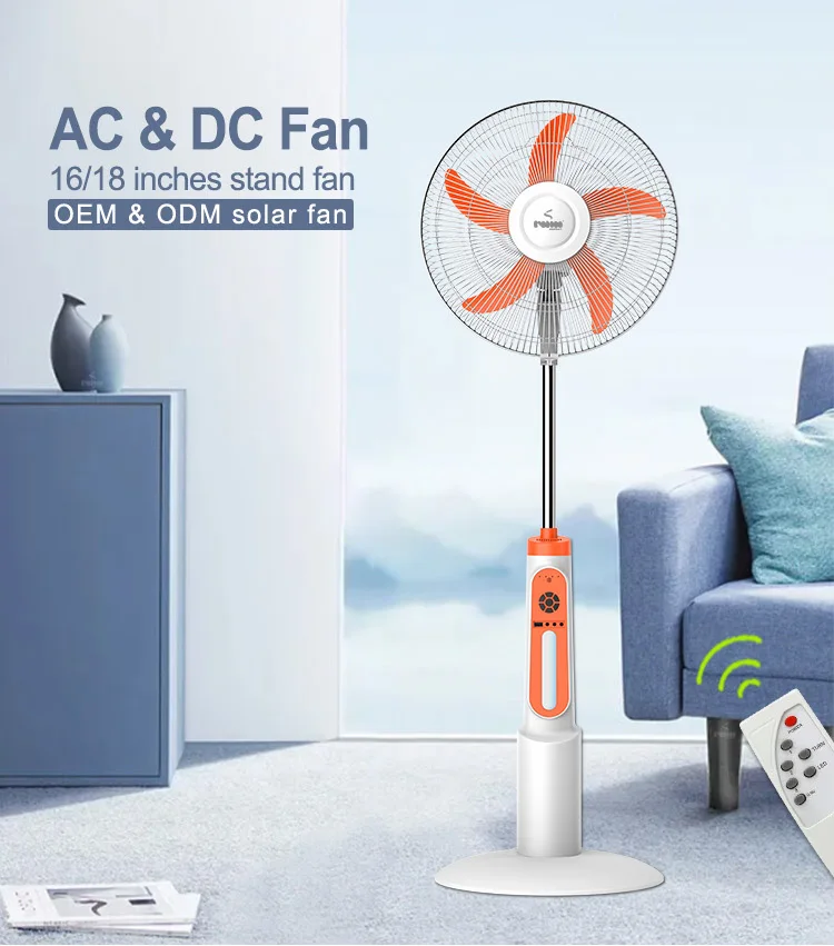18-дюймовый вентилятор AC-DC солнечной панели напольный для зарядки