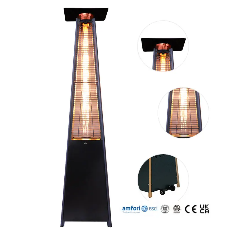 Best Selling Flame Screen Gas Patio Heater Telescoping Heat Radiation Stainless Halogen Umbrella Pub Outside Heaters For Patio
