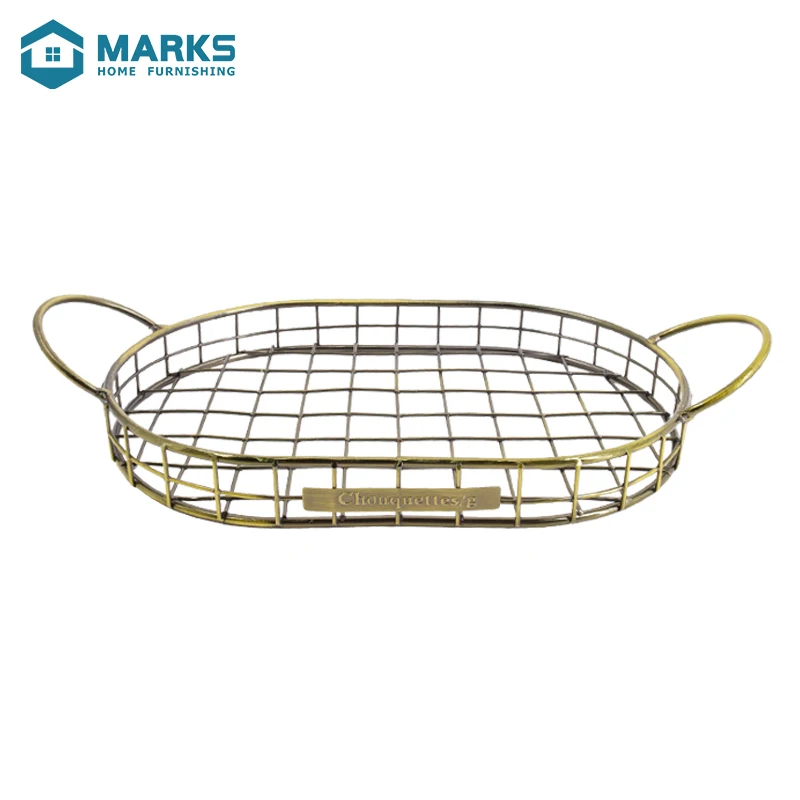 New Fashion Antique Color surface treatment Livingroom  storage fruit wire basket For Home