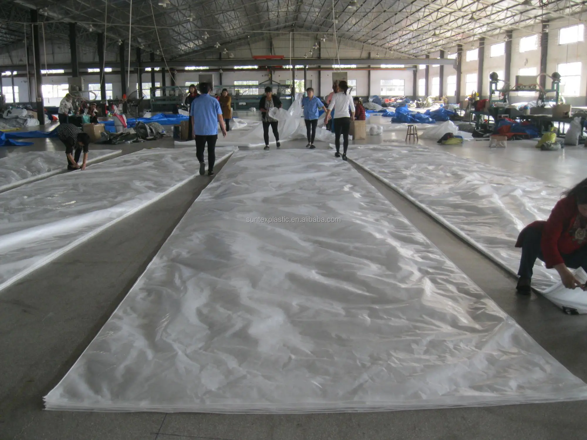 150 Micron Woven hdpe rainproof cover,tear resistance transparent Reinforced plastic sheeting 12m*75m