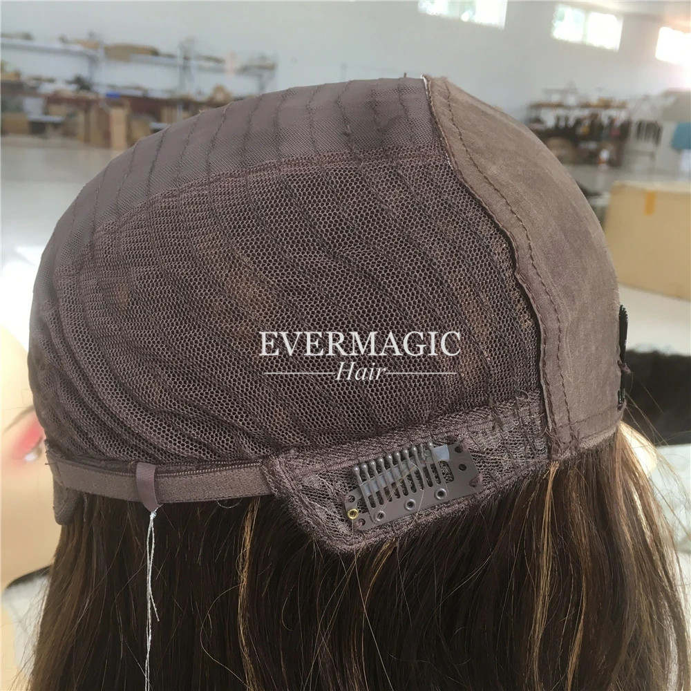 Balayege Color Half Ahandtied Luxury Kosher Wigs Top-notch Quality Royal Eurasian 100% Natural Virgin Remy Jewish Wigs