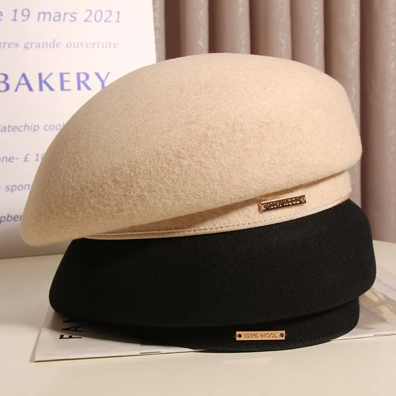 Женская осенне-зимняя модная шерстяная шапка в стиле ретро с маленькими краями, берет в британском стиле