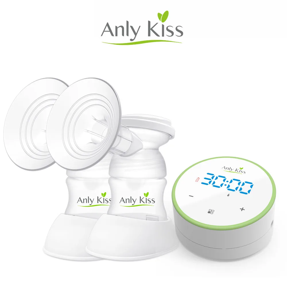 2020 Anly Kiss Silicon Double Breast Milk Pump Electric with Baby Feeding Bottles
