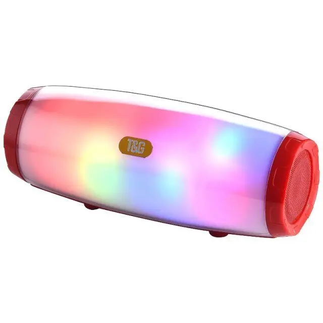 2021 TG 165 portable outdoor waterproof wireless boombox column bass blue tooth speaker with led 5 flash lighting