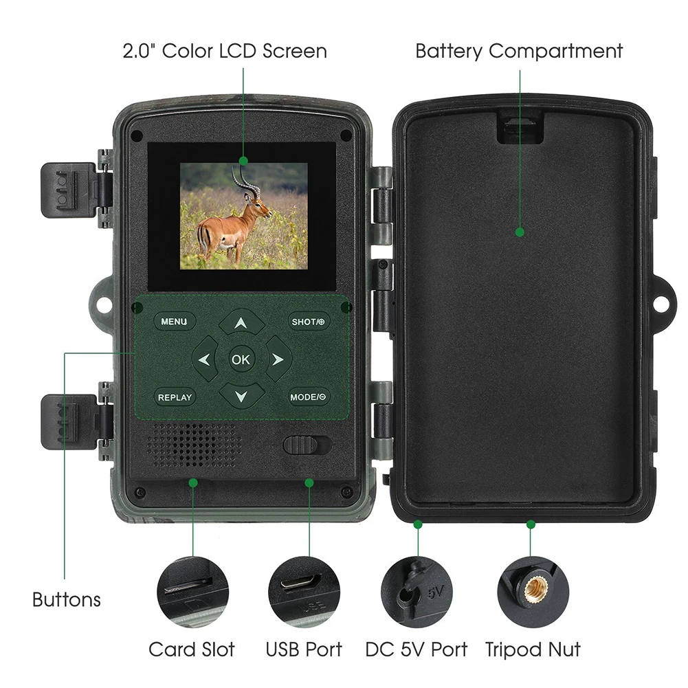 Mini Thermal Hunting Cameras 2.7K Infrared China Trail Camera PR1000 for Wildlife Game Hunting 58MP