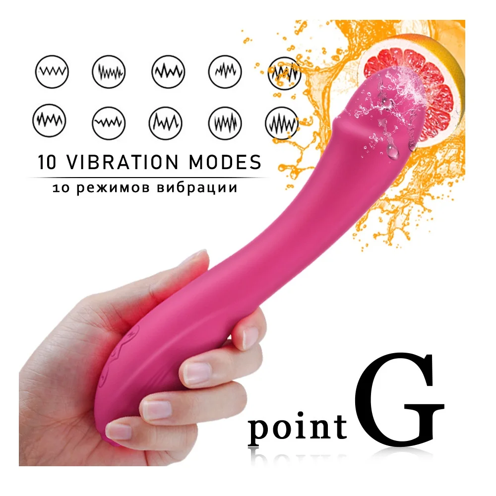 Silicone Penis USB Recharging 10 Speed G Spot Dildo Cock Clit Vibrator Female Clitoris Massager Sex Toys For Women