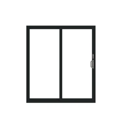 Topwindow Customized Tempered Glass Soft Closing Black Metal Narrow Frame Sliding Door Interior Glass Door For Bedroom