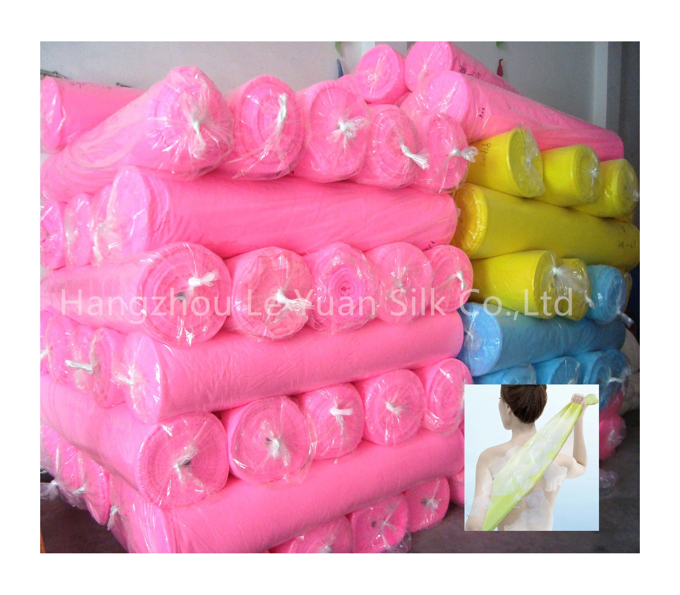 Manufacturer Supply Beauty Washing Cloth Nylon Body Wash Cloth Fabric Japanese Wash Towels Cloth In Roll