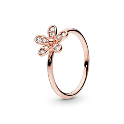 Classic five-leaf flower small daisy enamel ring alloy rose gold elegant sweet Japanese and Korean style high quality wholesale