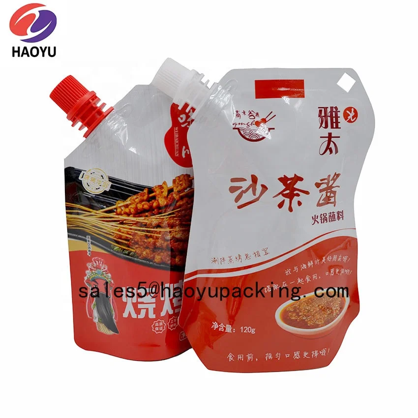 Custom Stand up Drink Bag Spout Pouch Juice Beverage Nozzle Packaging Bag Packaging Bag Ketchup Sauce Spout Pouch
