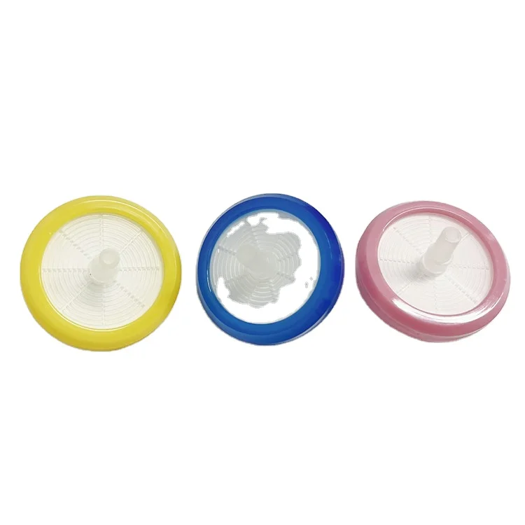 0.22um 0.45umPink Green Blue Yellow Laboratory Use Nylon PTFE MCE  PVDF Material Sterile Syringe Filter