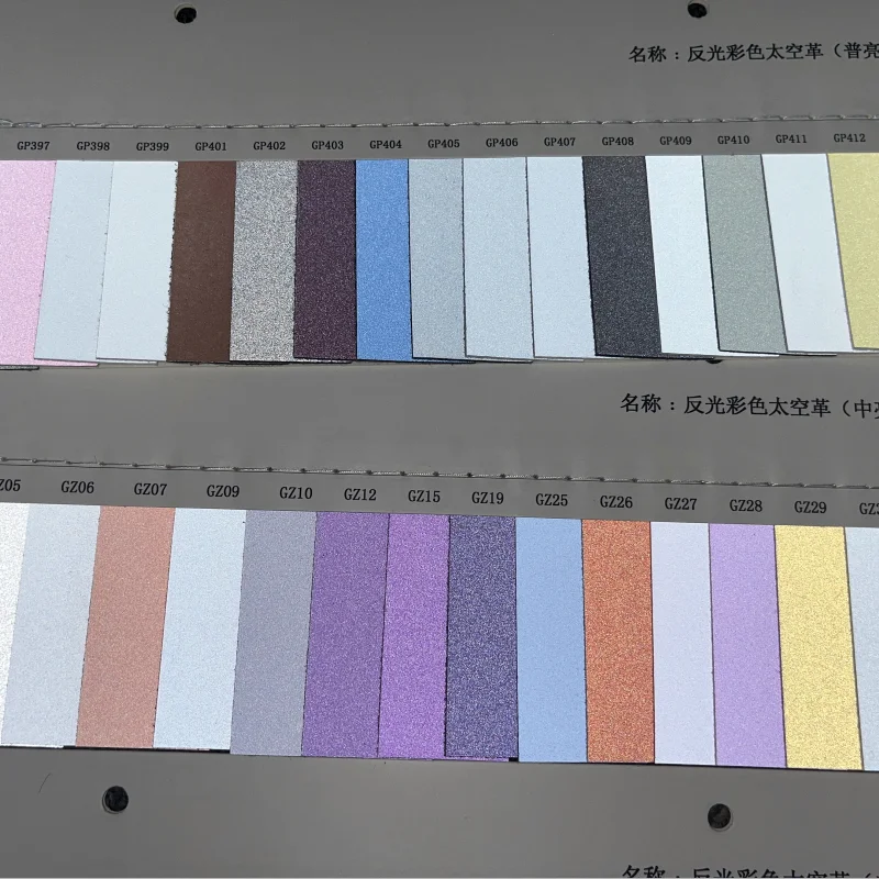 In Stock Silver Artificial PU Reflective Synthetic Leather Material For Sport Shoes Bags