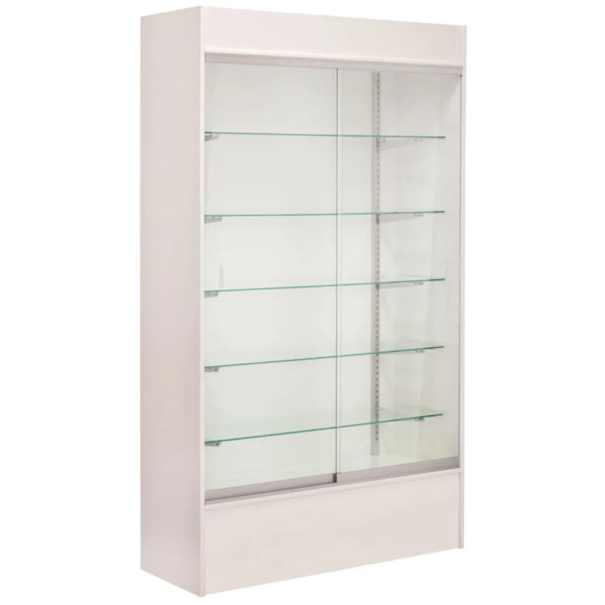 Wall Unit Display Black Display with Sliding Glass Doors and Adjustable Shelf