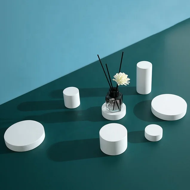 High Quality Low Gloss Smooth Surface White Cylinder Photography Prop Background Art Ornament