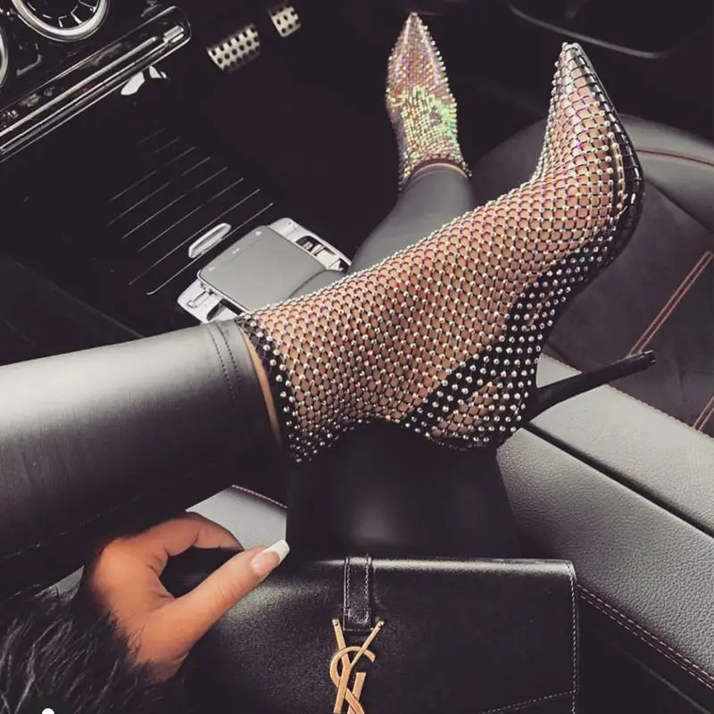 fashion designer boots women shoes Sexy diamond heels ladies boots women high heel shoes
