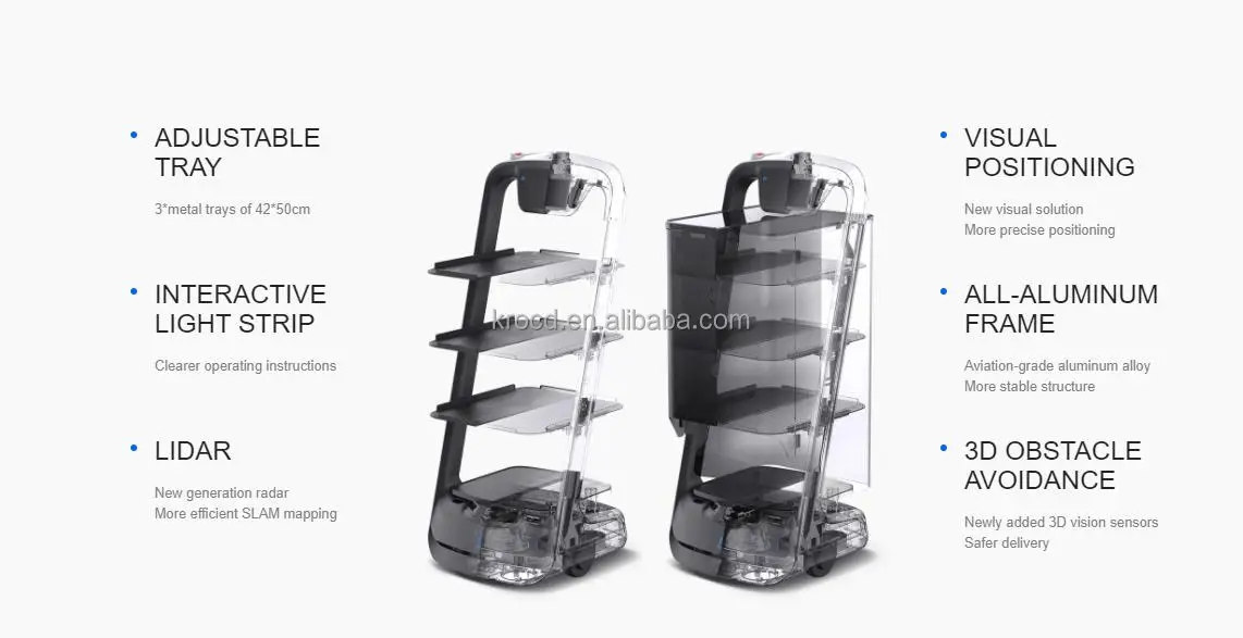 Krocd Food Delivery Robot Commercial Robots Smart Robotic Catering Service Waiter Hotel Coffee Shop Self Service Equipment
