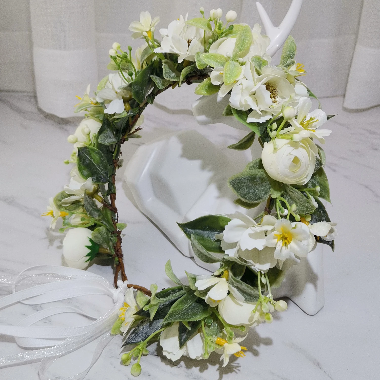 Flower Garland Hair Accessories Handmade Artificial Flower Headdress Girl Headband Corolla Taira Wholesale Floral Crown