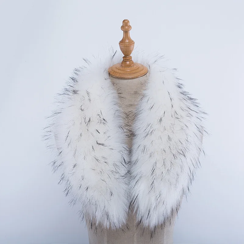 Imitation fox fur raccoon faux collar hat scarf down jacket coat in