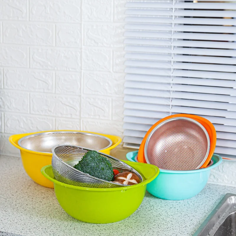 New China Wholesales stainless steel filter basket fruit basket metal stainless steel collapsible colander basket