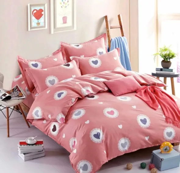 100% cotton floral printing Bedsure Duvet Cover Set with Zipper Closure quilt cover +flat sheet+fitted sheet+ pillow case set