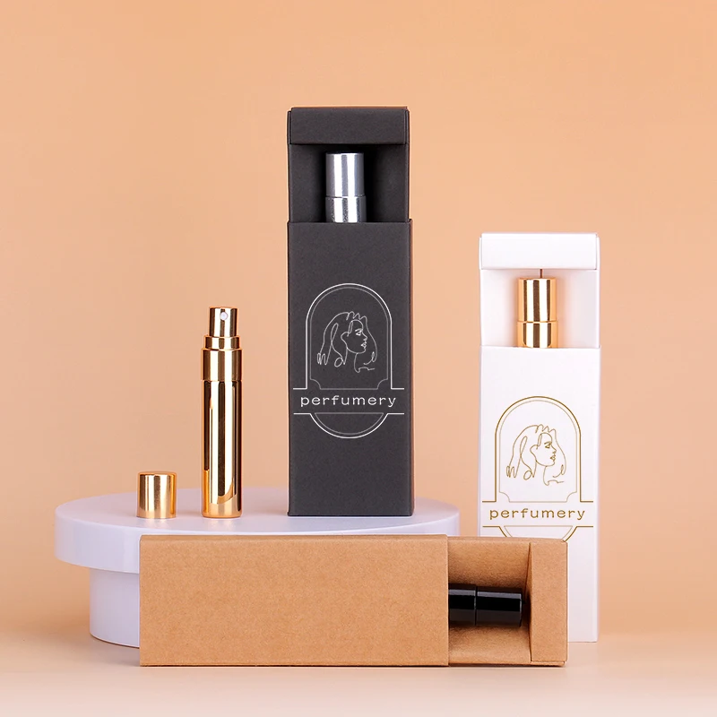 5ml Mini Travel Aluminium Refillable Empty Perfume Bottle Portable With Atomizer Mist Spray Bottle With Box