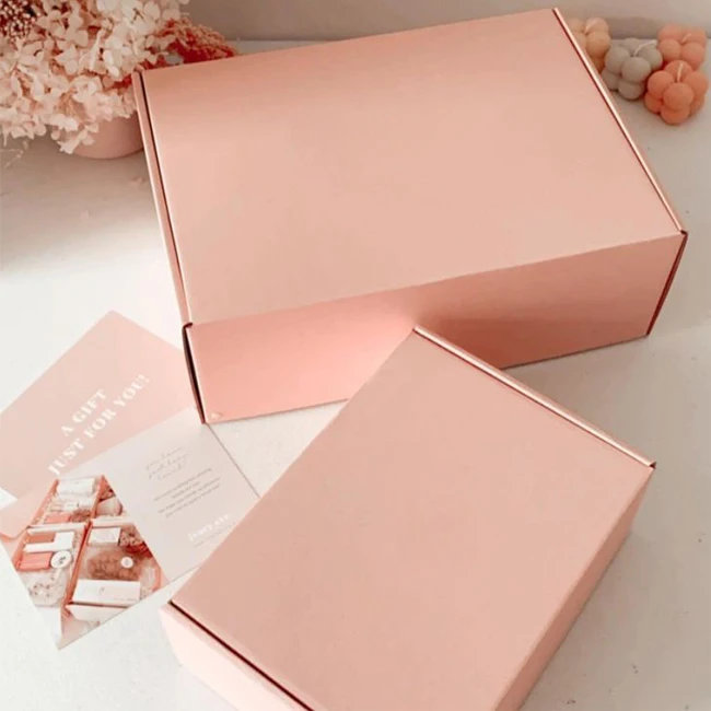 Custom label degradable environmental print ear lock rigid corrugated cardboard paper packaging mail postal shipping box